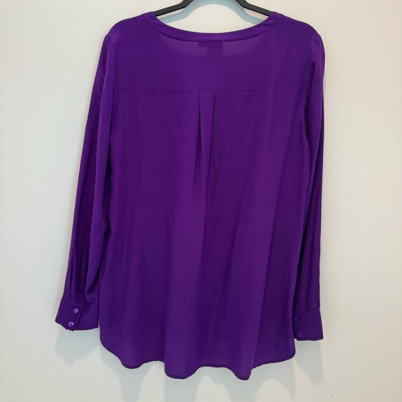 Eileen Fisher 100% Silk Button Down Royal Purple size S/P - Picture 5 of 7
